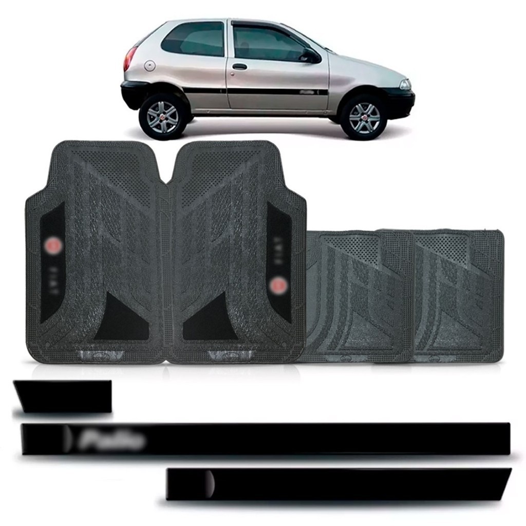 FRISO LATERAL PALIO 96 A 2004 2P PERSONALIZADO + JOGO TAPETE