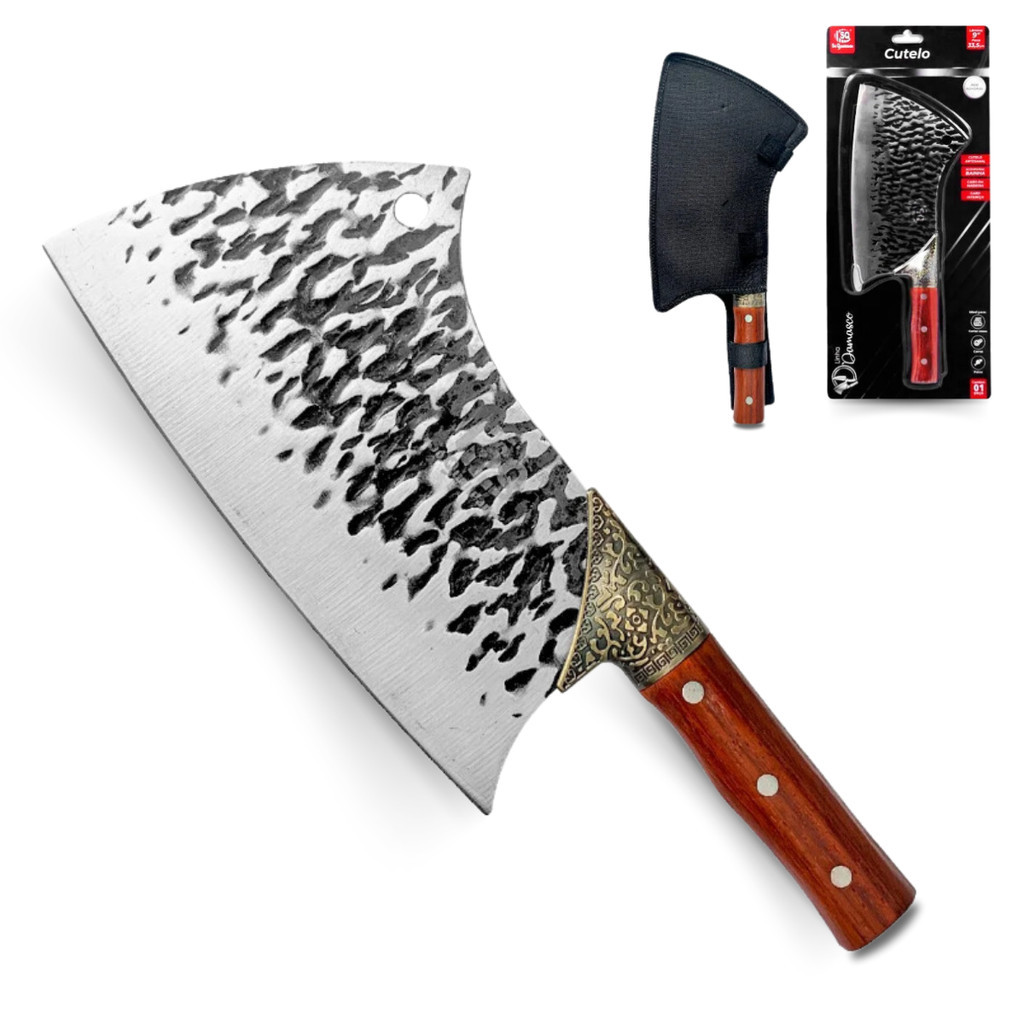 Cutelo Artesanal Gourmet Profissional 9 Aço Cabo Madeira em Oferta na Shopee