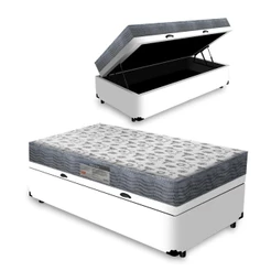 Cama Box Baú com Colchão de Espuma D33 Ortopédico Ortobom Iso 100 Solteiro 78cm