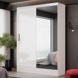 Guarda-Roupa Belem Plus 2 Portas de Correr 2 Gavetas com Espelho em Oferta na Shopee