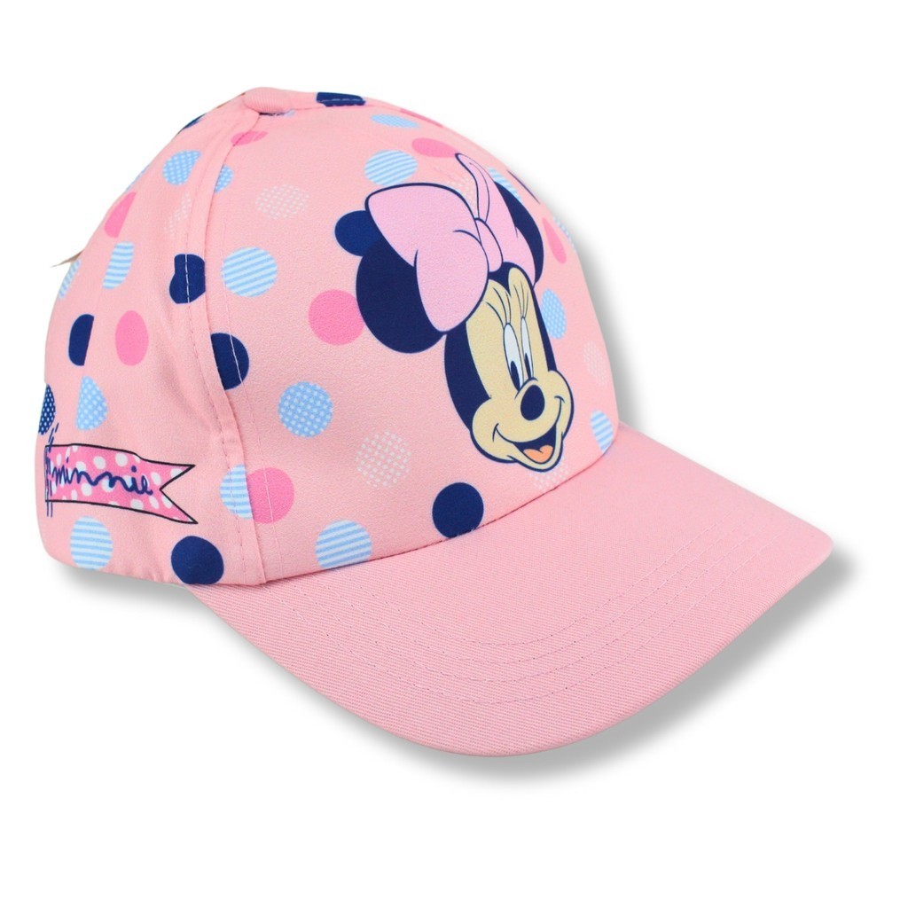 Boné Minnie Mouse Rosa Feminino Aba Curva | Licenciado Disney Poá Ajustável Pronta Entrega