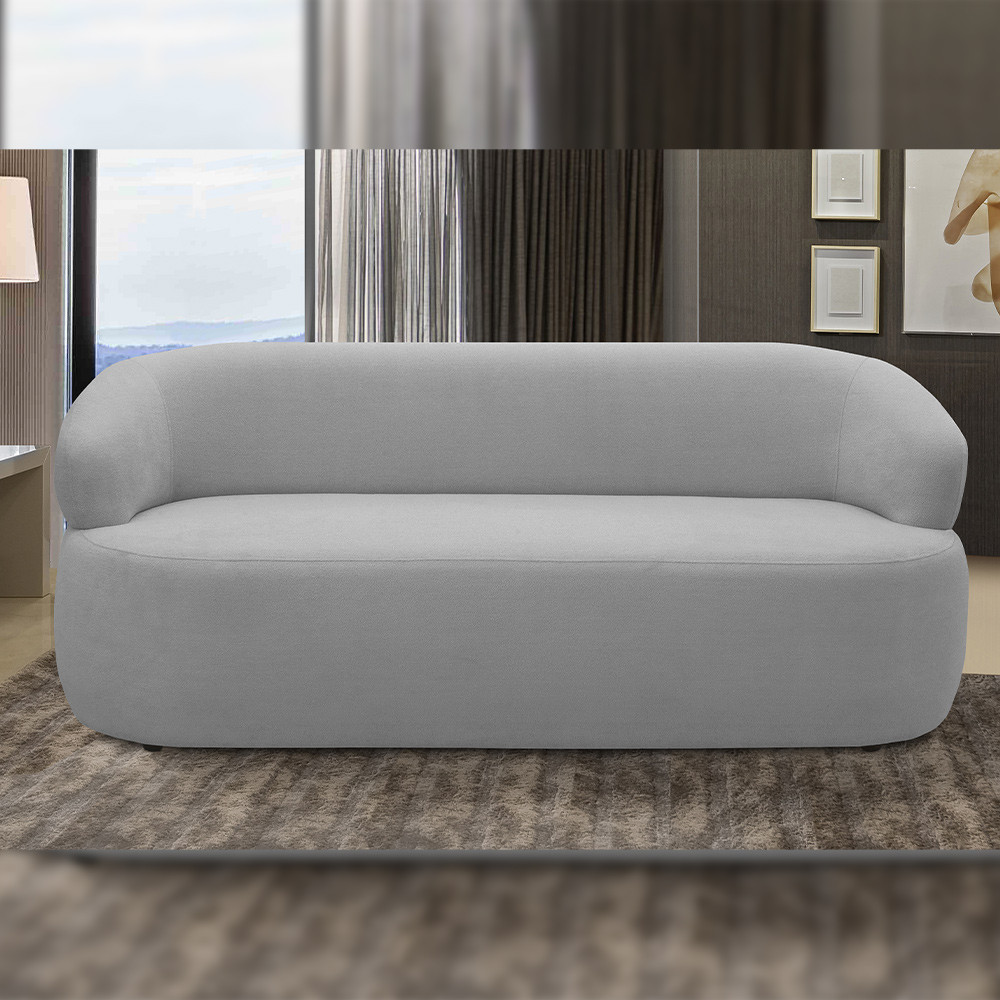 Sofá 3 Lugares Orgânico Sala de Estar Living 170cm Carmen F04 Bouclê Cinza - Lyam em Oferta na Shopee