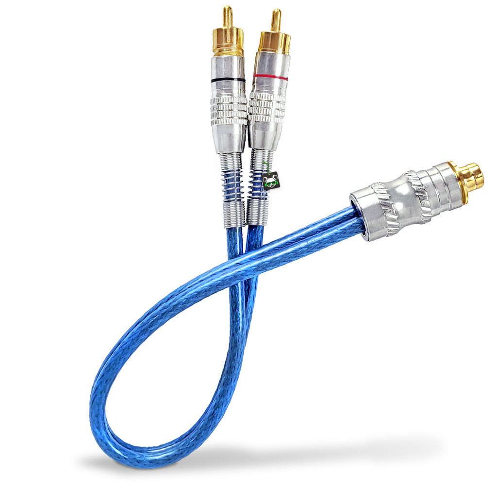 Cabo Y RCA Blindado Plug Metal 2 Machos 1 Fêmea 5mm 30cm em Oferta na Shopee