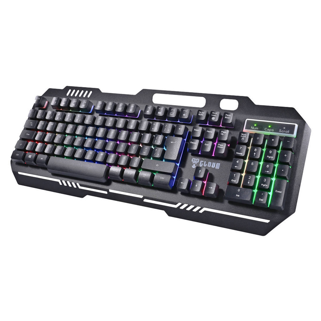 Teclado Gamer Semi-mecânico Anti-Ghosting Suporte para Celular Revestimento em Metal Clanm CL-TM8153