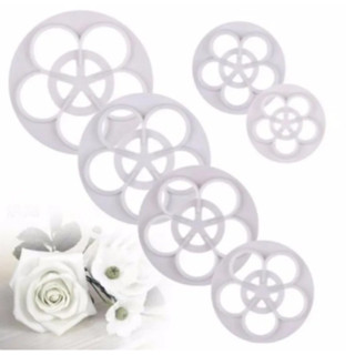 Kit Cortador de Flores rosas 5 pétalas 7 tamanhos Massas Pastas bolos confeitaria em Oferta na Shopee