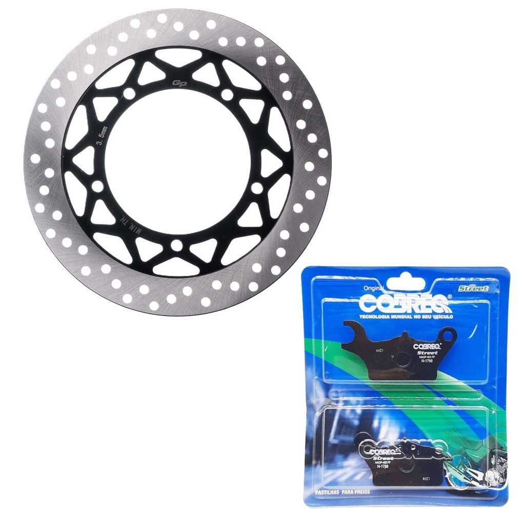 Disco de Freio Dianteiro Factor 125i / Factor 150 2016-2025 + Pastilhas Cobreq em Oferta na Shopee