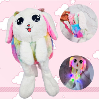 Moda Infantil Mochila De Pelúcia Coelho Orelhas Longas com Led em Oferta na Shopee