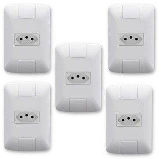 Conjunto Tomada Tramontina Aria Kit 05 Unidades  2P+T 10 A em Oferta na Shopee