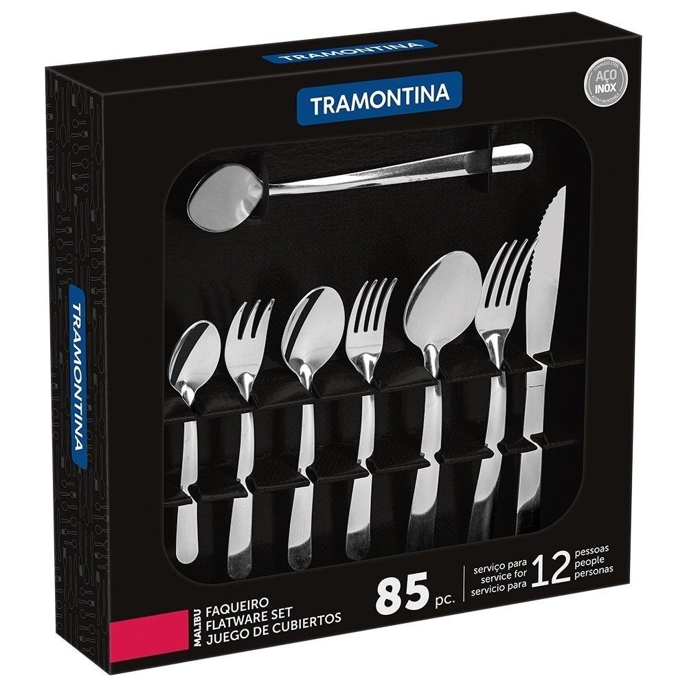 Faqueiro Tramontina Malibu em Aço Inox 85 Peças em Oferta na Shopee