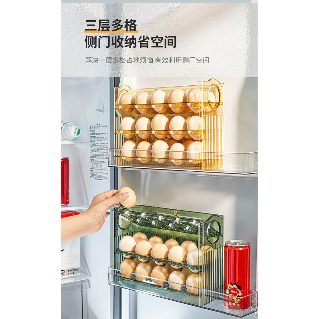 Porta Ovos de 3 andares Bandeja Dispenser Rolante Organizadora ate 30 Unidades