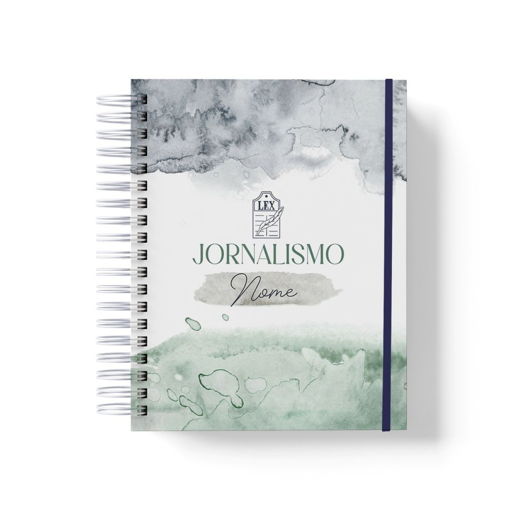 Caderno Personalizado Jornalismo (Modelo 05) - A5 15x21cm (PEQUENO) - Com Elástico