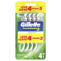 GILLETTE PRESTOBARBA 3 APARELHO DE BARBEAR SENSITIVE LEVE 4 PAGUE 3