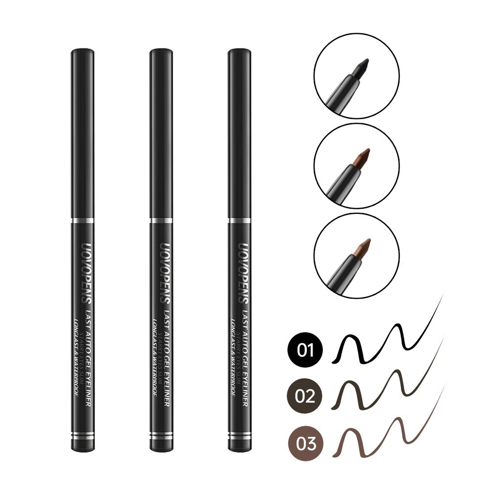 Lápis de Olho Hiper Fino ZSEEY Dual Use Colorido e Impermeável, Lápis de Sobrancelha Longa Duração 0,25g