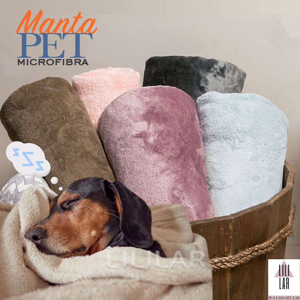 Manta Pet de Microfibra Cobertor Cachorro Gato 1,10m x 90cm
