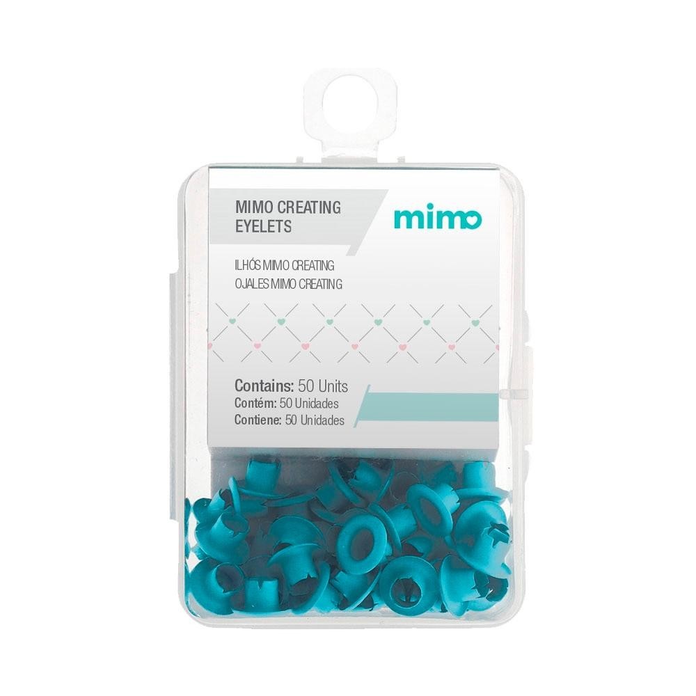 Ilhós Mimo Creating - Redondo - Azul Água - 4,5 mm - 50 Unids em Oferta na Shopee