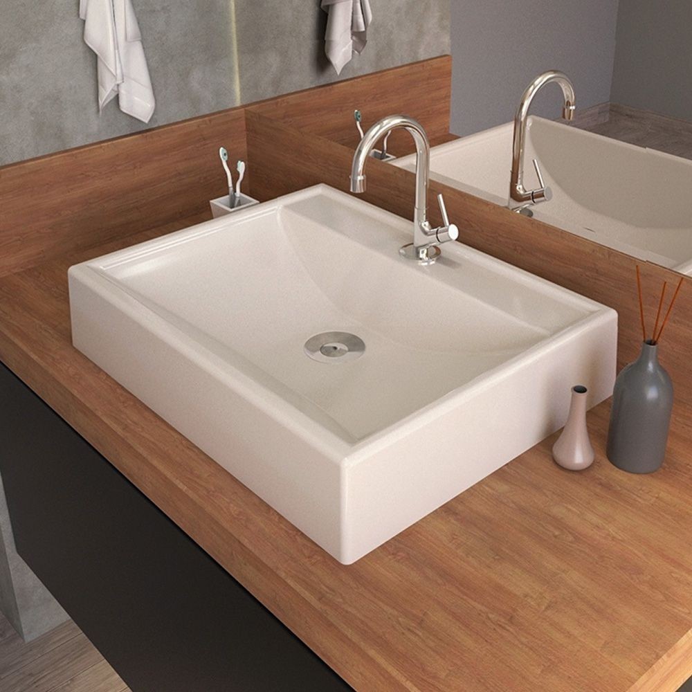 Cuba de Apoio Retangular C01 Para Banheiro RT49 Bege - Lyam Decor em Oferta na Shopee