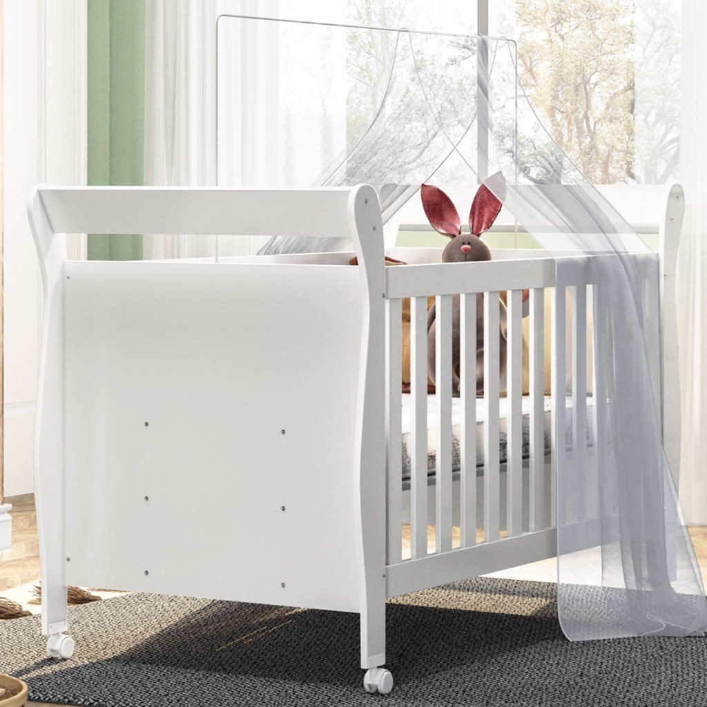 Berço Mini Cama Slim 100% MDF com Colchão - Mom & Baby