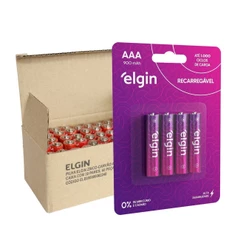 Kit 60 Pilhas Zinco Carvão E 4 Recarregável Aaa Palito Elgin