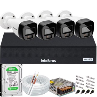 Kit 4 Cameras Segurança Intelbras VHD 3220b + com Audio Full Color 1080p Dvr mhdx 1104c 500gb em Oferta na Shopee