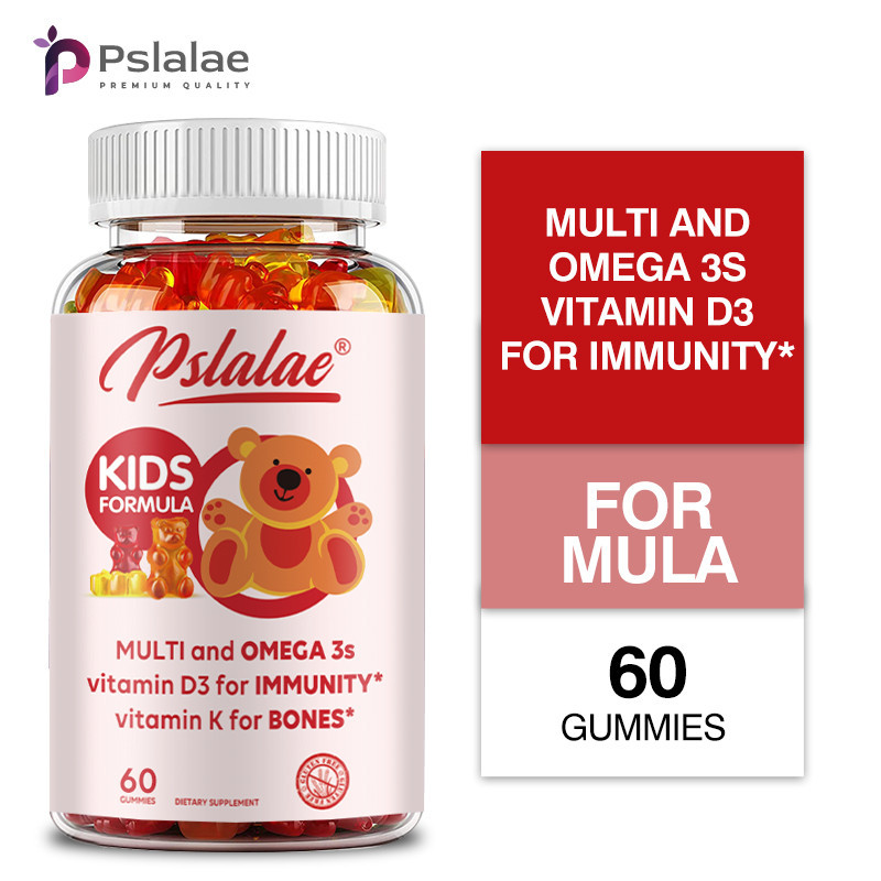 Pslalalae Kids Formula Gummies-Multivitaminas , Óleo De Peixe Ômega 3-Fabricado Nos Eua