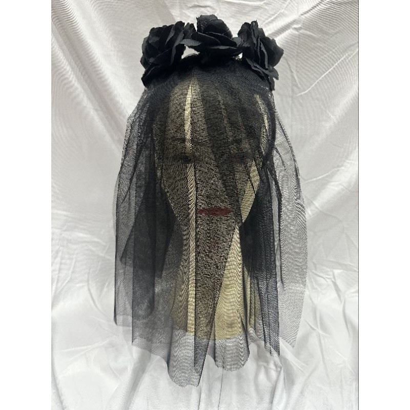 Fantasia Viúva Negra Tiara De Noiva Com Véu Preto Halloween carnaval