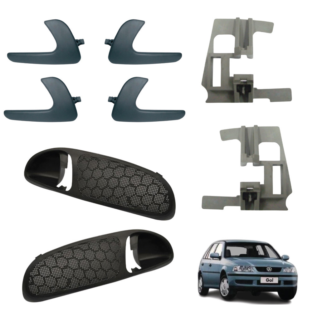 Kit Completo Maçaneta Interna Suporte Espelho Gol G3 99 a 05 - Spare Parts and Accessories for Vehicles
