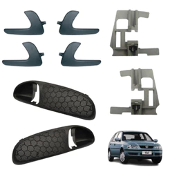Kit Completo Maçaneta Interna Suporte Espelho Gol G3 99 A 05