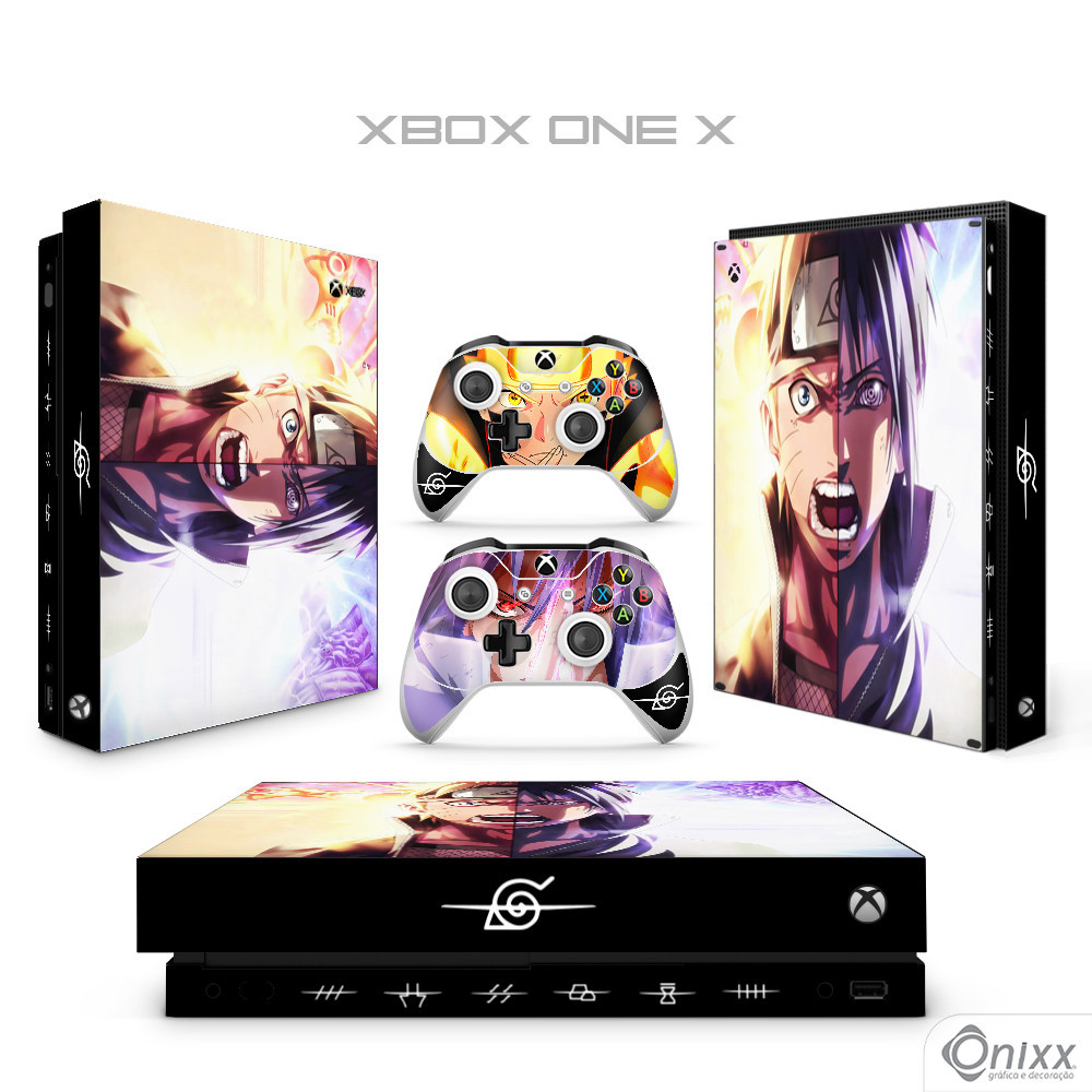 Skin XBOX ONE X Adesiva Naruto e Sasuke