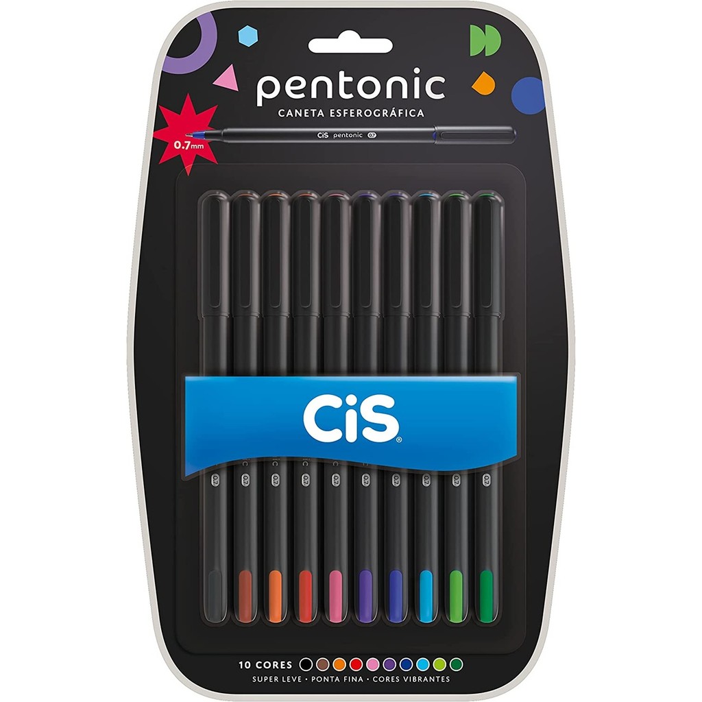 Caneta Esferografica Pentonic 10 Cores Cis. em Oferta na Shopee