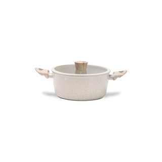 Panela Caçarola de Indução Brinox Ceramic Life Sirius Vanilla - Ø24 cm - 4 Litros -  Com Tampa e Revestimento Cerâmico