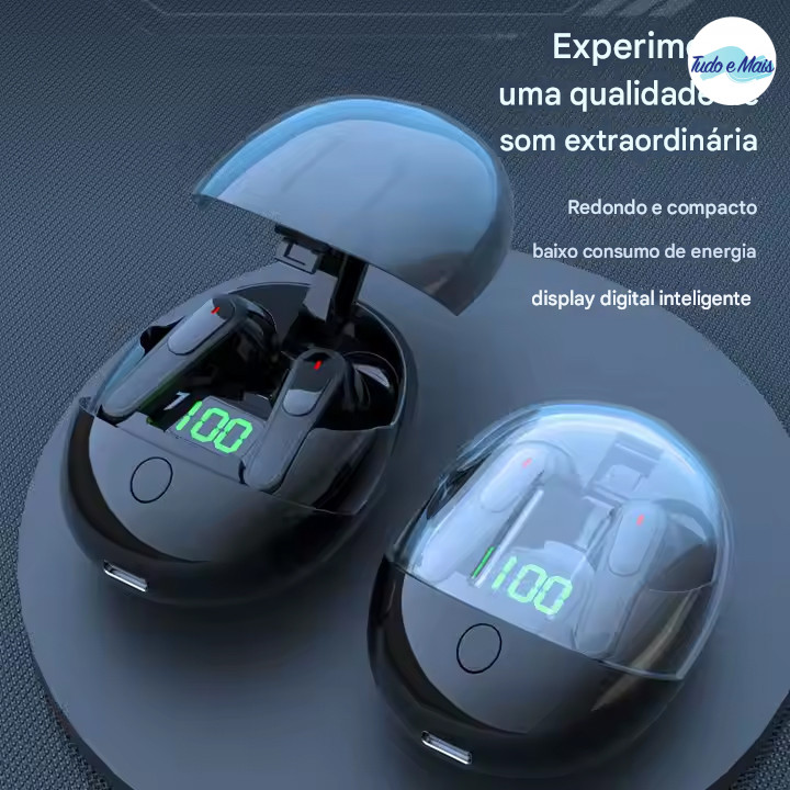 Fones De Ouvido Sem Fio Verdadeiros TWS PROONE Com Estojo De Carregamento Transparente , Baixa Latência , Conectividade