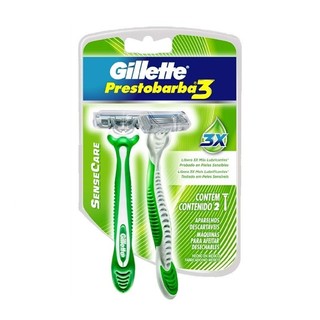 Aparelho De Barbear Prestobarba 3 Sensecare Com 2 Unidades em Oferta na Shopee