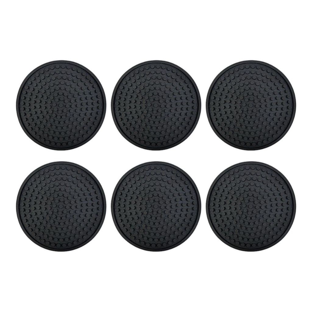 Kit C/ 6 Porta Copo Borracha Descanso Bolacha Retém Líquido Tapete Canecas Eco Oferta Envio Já