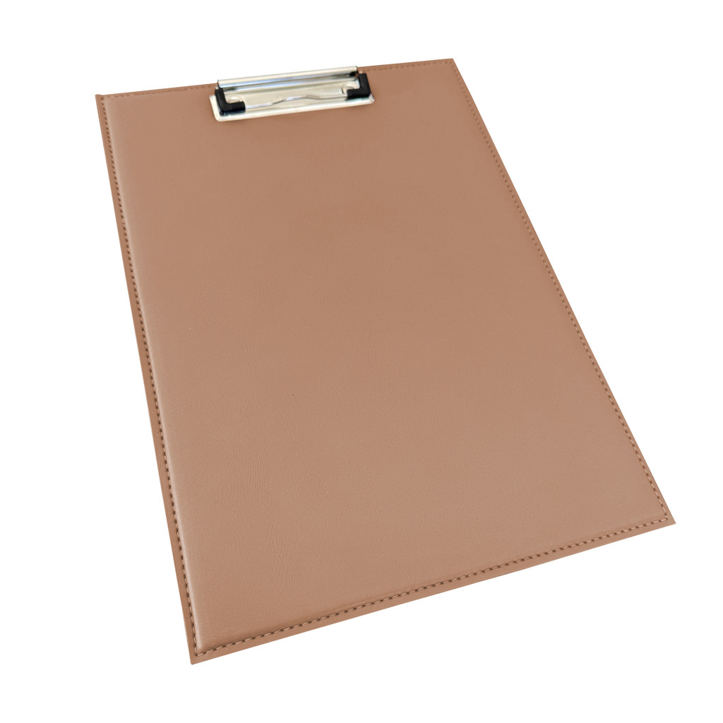 Prancheta para Escritório Tamanho A4 em Couro Sintético Bege Escuro em Oferta na Shopee