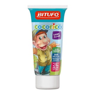 Gel Dental Bitufo Cocoricó Com Flúor Sabor Tutti Frutti 90g em Oferta na Shopee