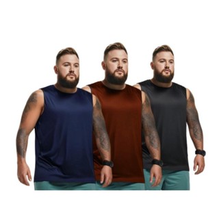 KIT 3 REGATAS MASCULINAS PLUS SIZE CORRIDA ACADEMIA em Oferta na Shopee