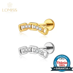 Piercing Labret Titânio Helix Tragus Conch Nariz Corrente Zircônia Cravejada