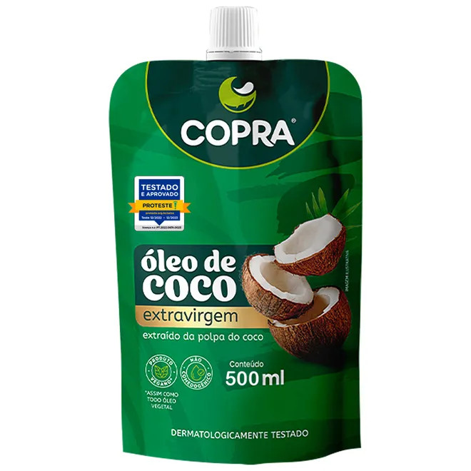 Óleo de Coco Extra Virgem Stand Pouch 500ml - Copra em Oferta na Shopee