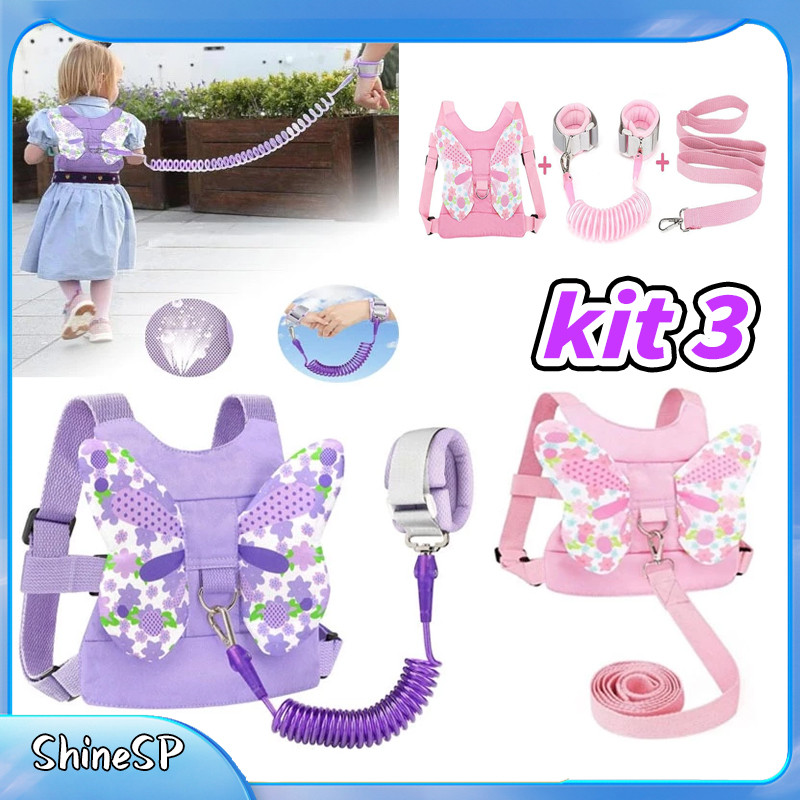Coleira Infantil Mochila Guia De Segurança Anti Perda Cinta  Alta qualidade+Pulseira Guia Para Criança Infantil