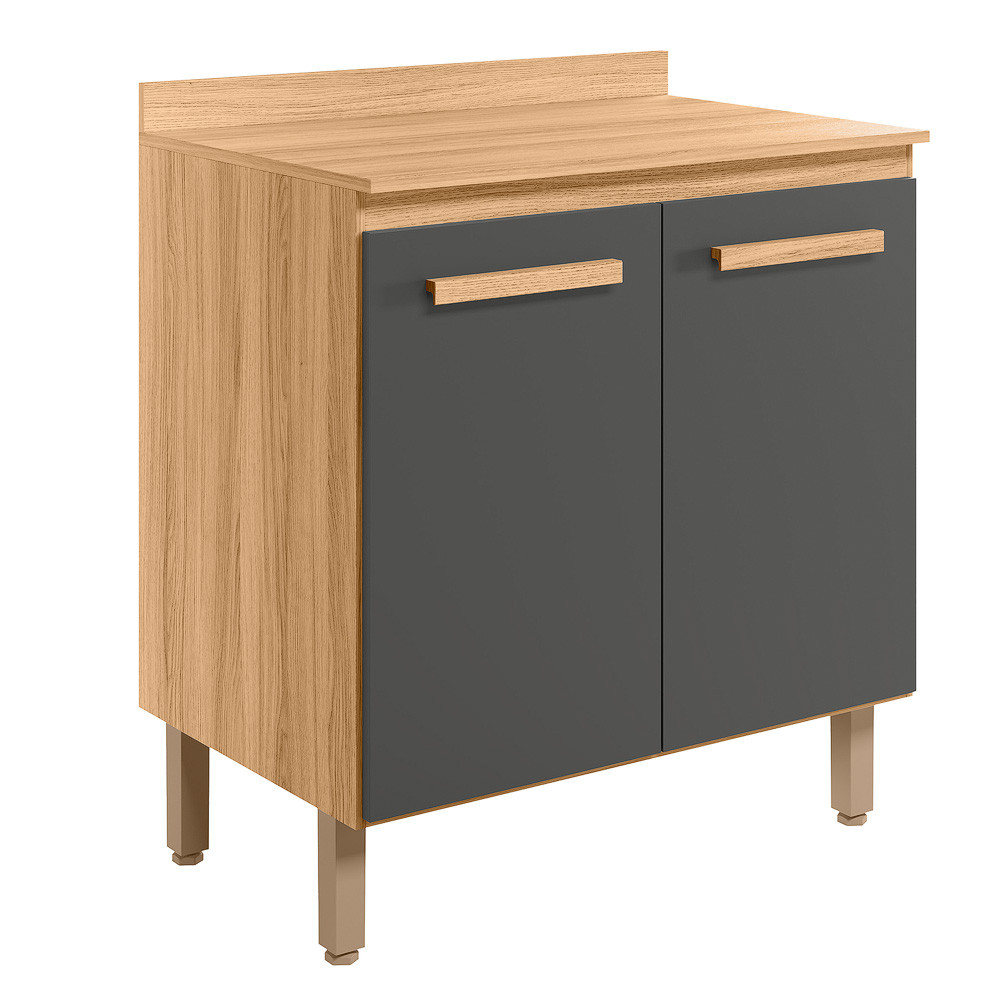 Balcao para Cozinha Intenza com Tampo 80cm com 2 portas em Oferta na Shopee