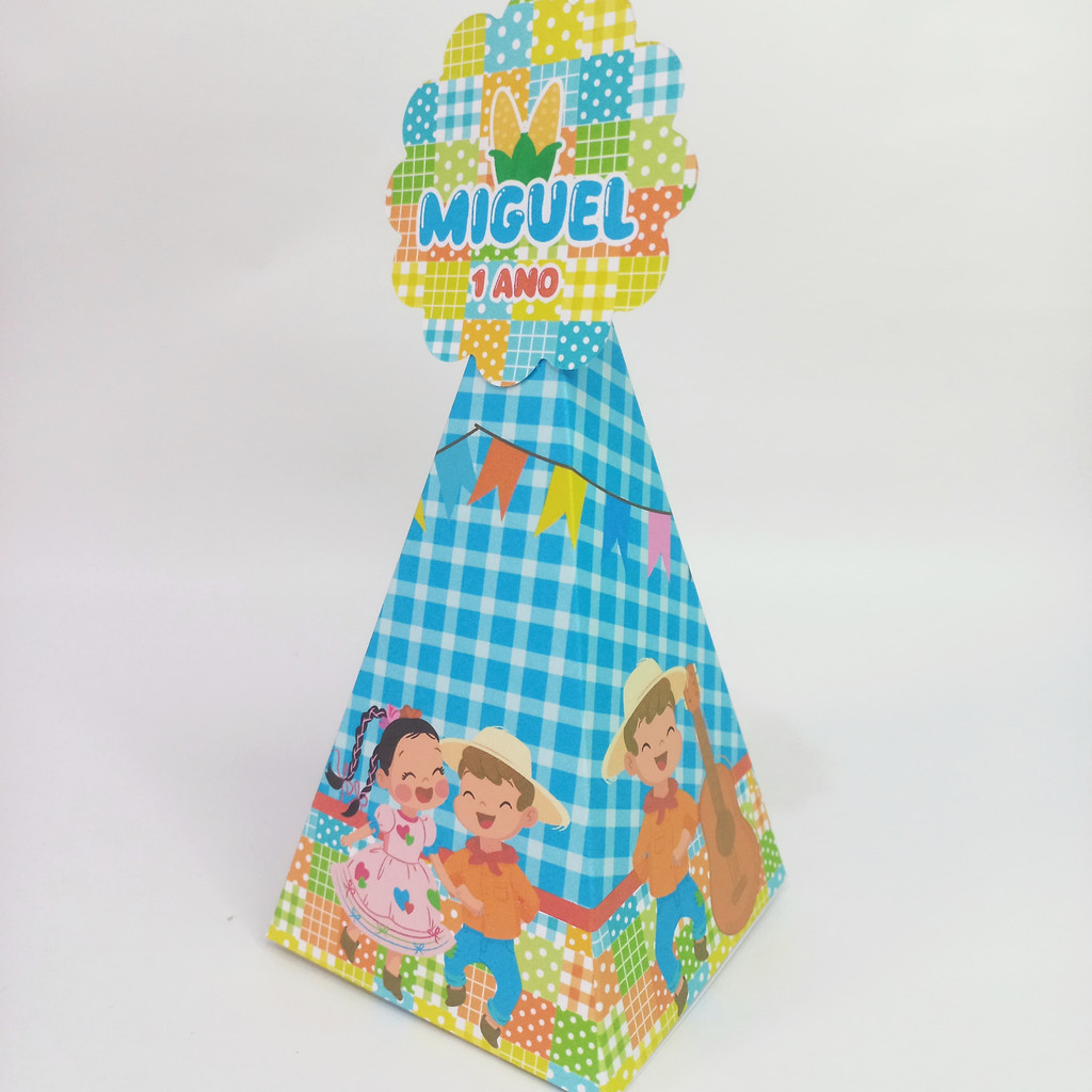 Arraiá Festa Junina Lembrancinha Personalizadas Menino Kit Pegue e Monte Aniversário Infantil