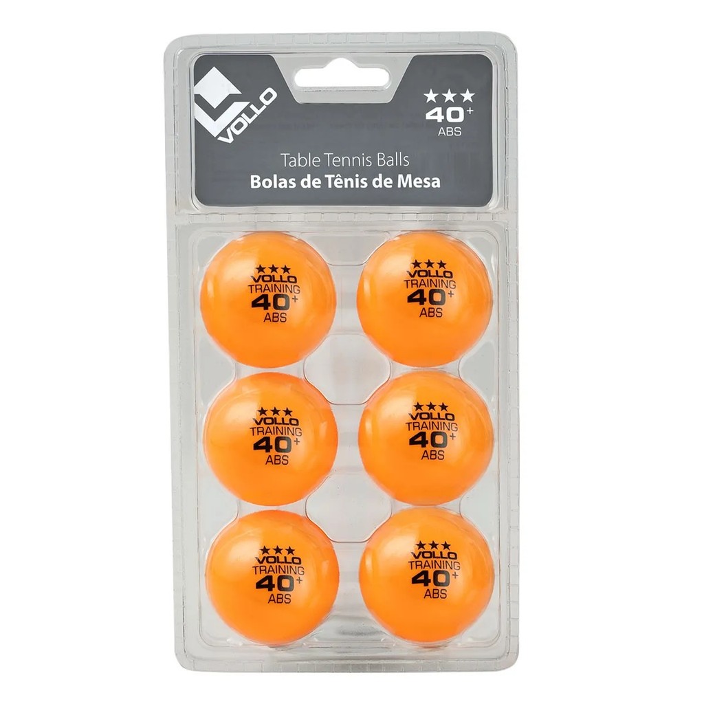 Bola De Tênis De Mesa Vollo Ping Pong Training 3 Estrelas - 6 Unidades