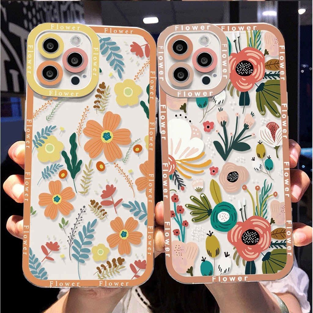 Capinha Capa Resistente A Choques De Flores coloridas Motorola Moto G54 G84 G22 