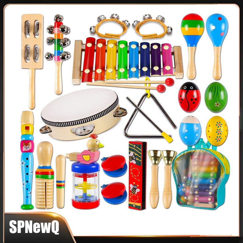 Conjunto De Instrumentos Musicais De Percussão Infantil 22 Peças, Brinquedos Educativos Musicais