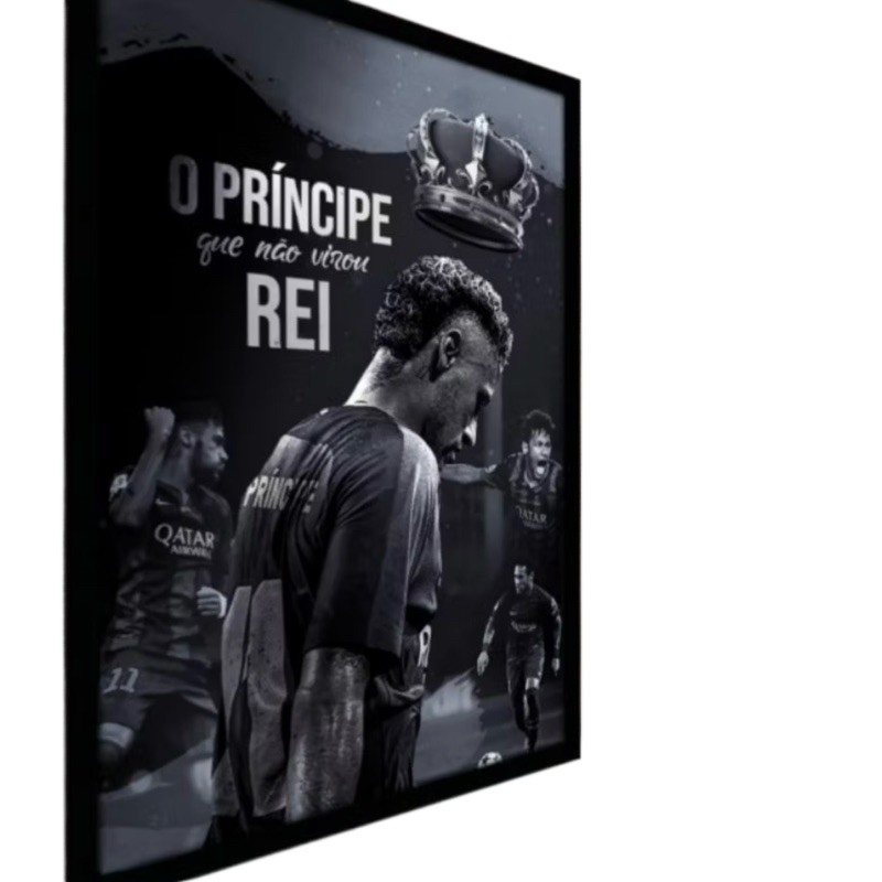 Quadro Decorativo Grande 60x40 Neymar O Principe Que Virou Rei - Quadro Decorativo Neymar Junior Futebol