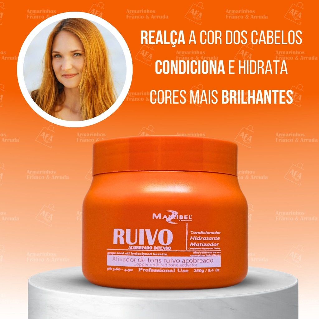 Máscara Matizadora Ruivo Mairibel 250g - Ativador de Tons Ruivo Acobreado