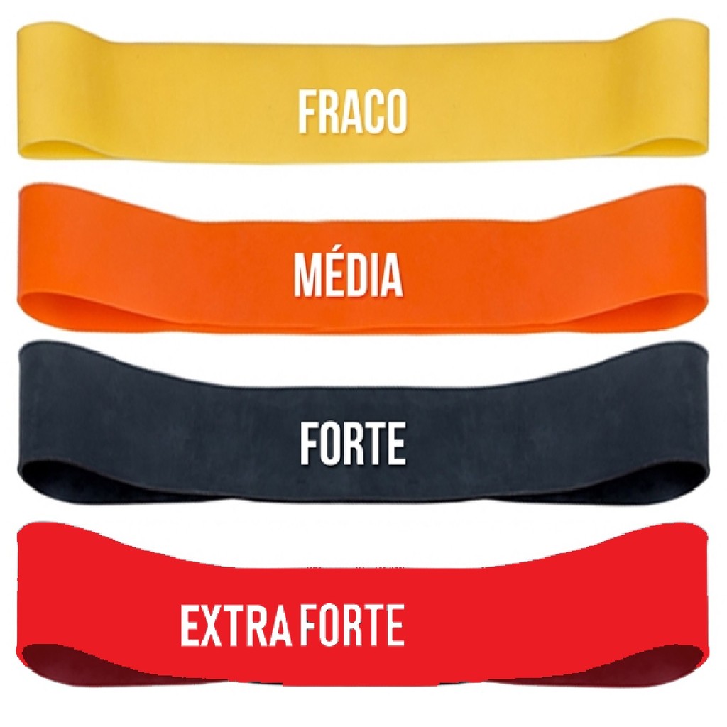 Kit Mini Bands Rythmoon Leve, Médio, Forte E Extra Forte - 4 Unidades