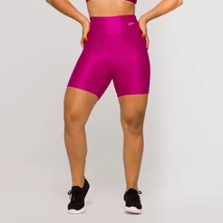 Short Fitness Feminino Academia Poliamida Rosa Básico Crossfit