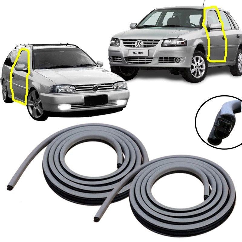 KIT 2 Borrachas Vedação Portas Gol Parati Saveiro G2 Bola G3 G4 Com Aba Cinza Claro em Oferta na Shopee