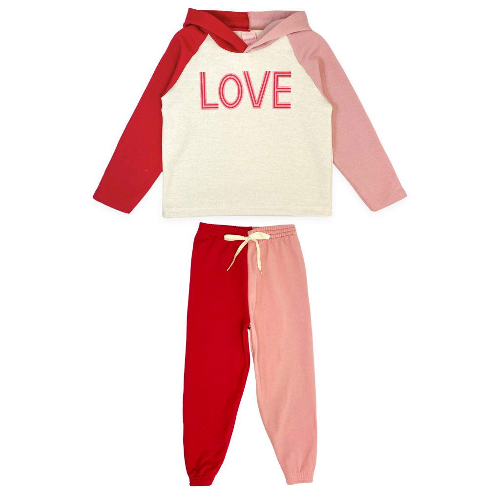 Conjunto Feminino Infantil Love Duocolor em Oferta na Shopee